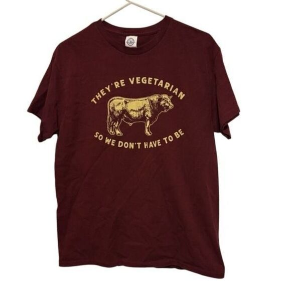 They’re Vegetarian So We Don’t Have To Be Size Medium T-Shirt - Picture 1 of 5